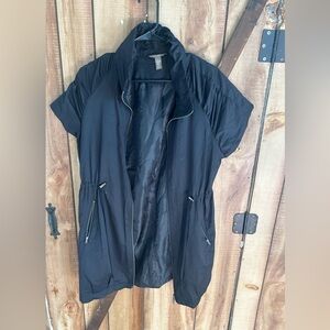 PINK TWILL Black Utility Jacket Short Sleeves Size L